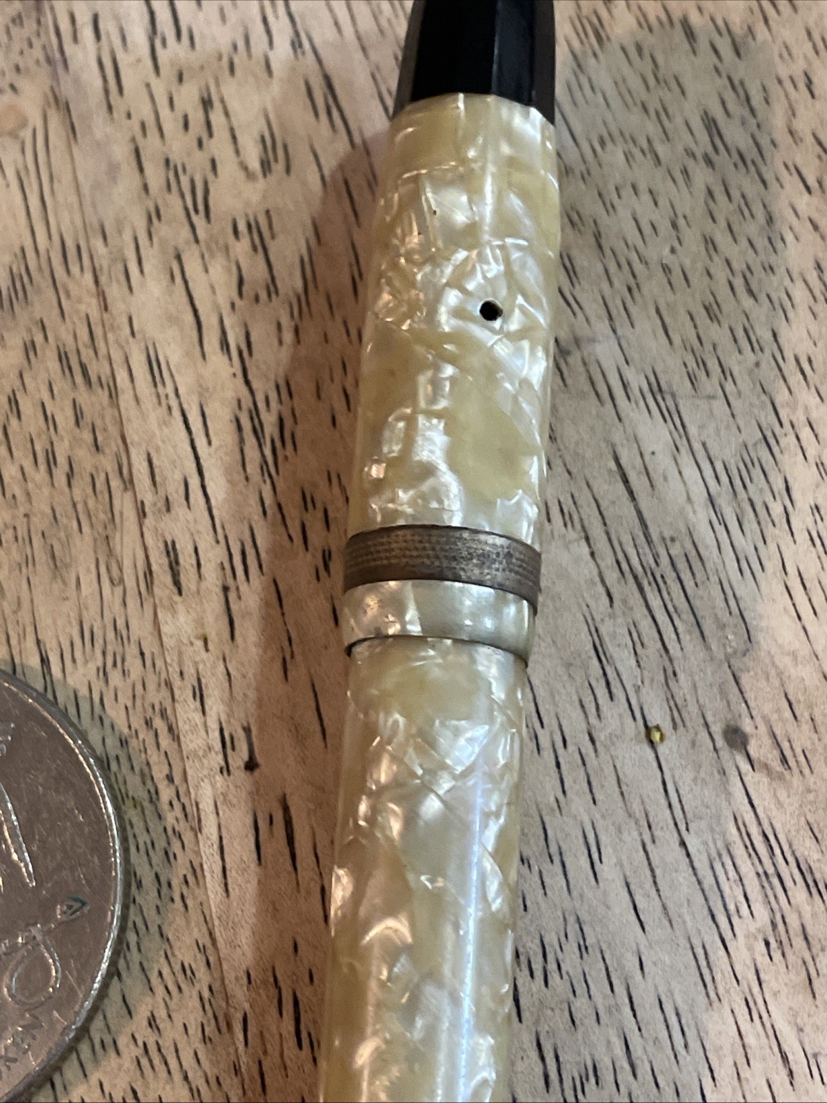 Vintage Fountain Pen WearEver Durex? Cream Mother of Pearl Celluloid AS IS