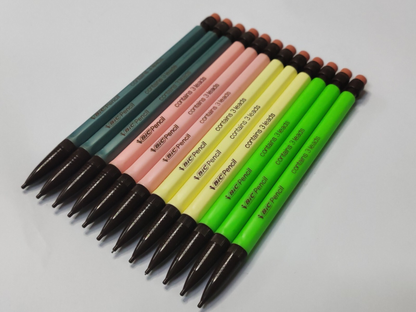 Bic New Vintage Very Rare Color Mechanical Pencil 12 Pcs / France , 80S