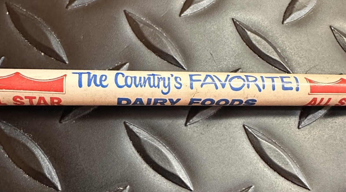 Jar 6 ALL STAR DAIRY FOODS Unsharpened pencil ‘Jones Dairy’