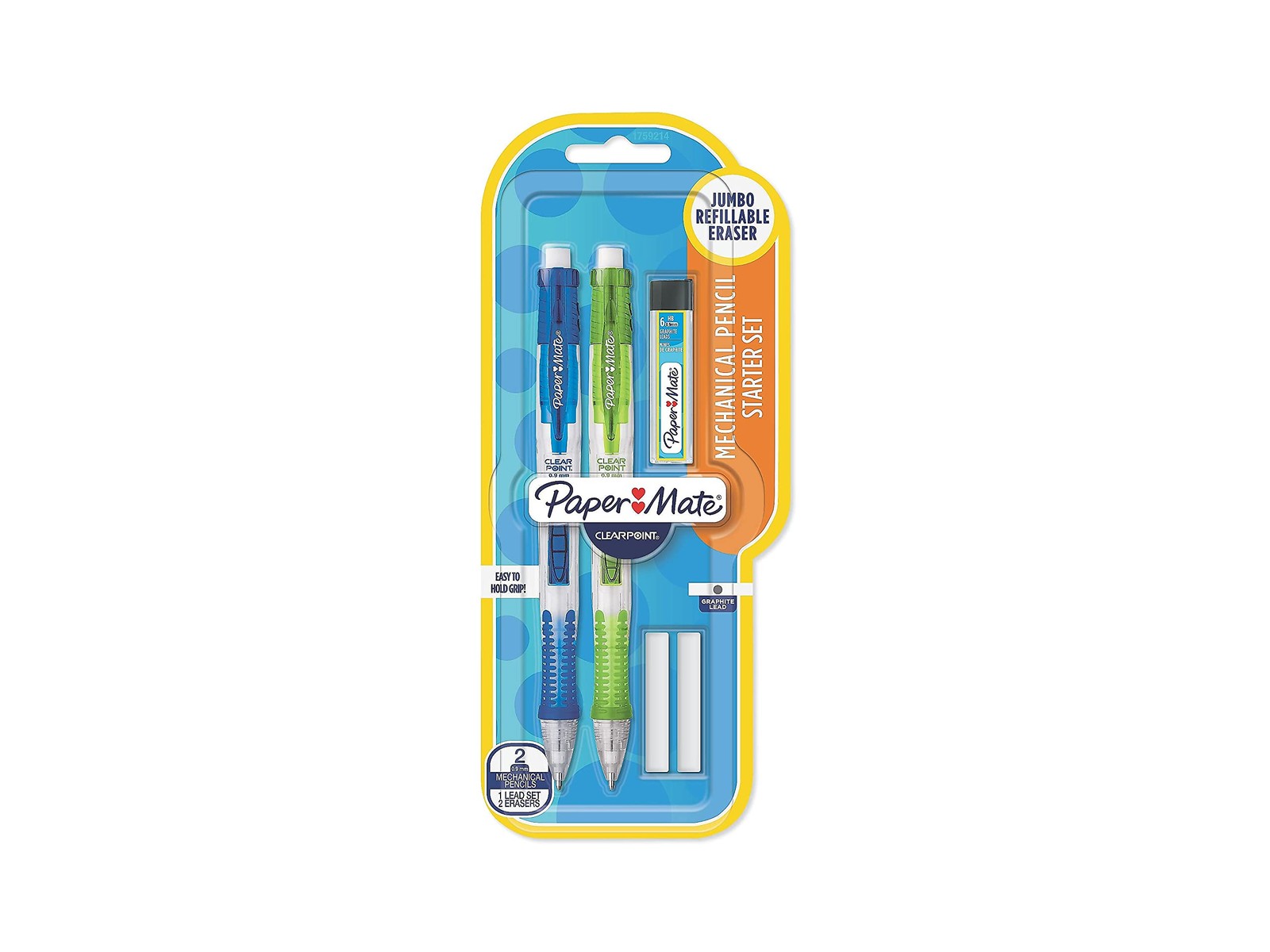 Paper Mate 1759214 Clear Point Mechanical Pencil Starter 5 Piece Set,