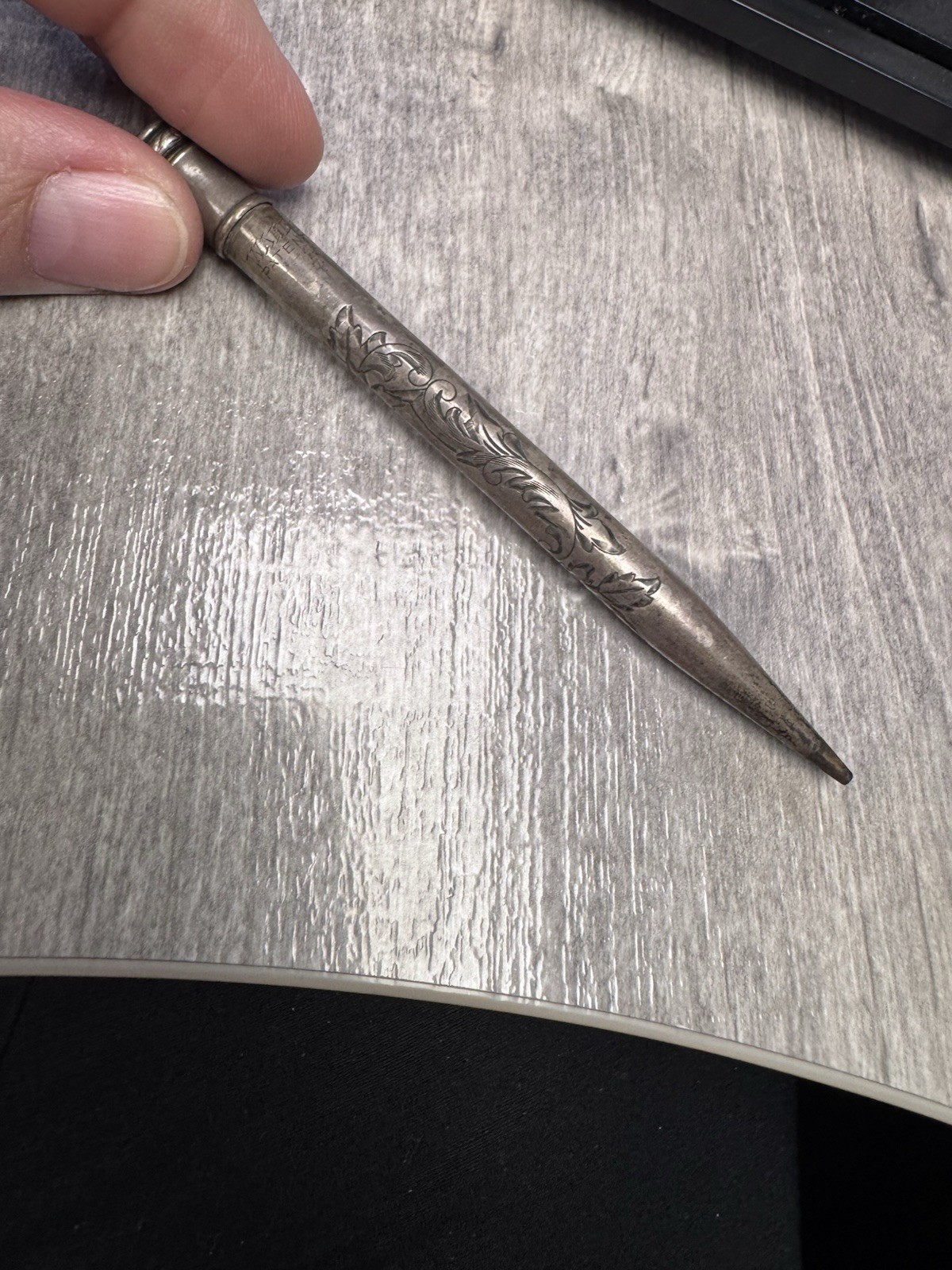 Antique Wahl Eversharp Floral Engraved Sterling Silver Mechanical Pencil Patina
