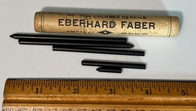 Vintage Eberhard Faber No 529 Black Leads Wood Tube Refill Pencil Leads