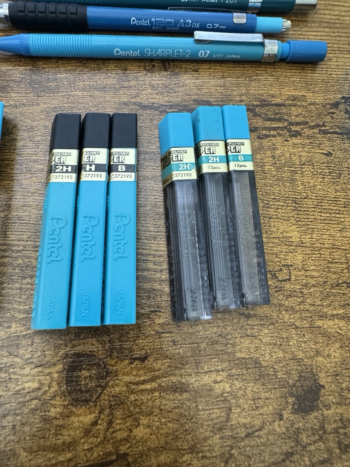 PENTEL Mechanical Pencil 0.7 mm Blue P207 A127 A3DX extra Lead & Erasers Refills