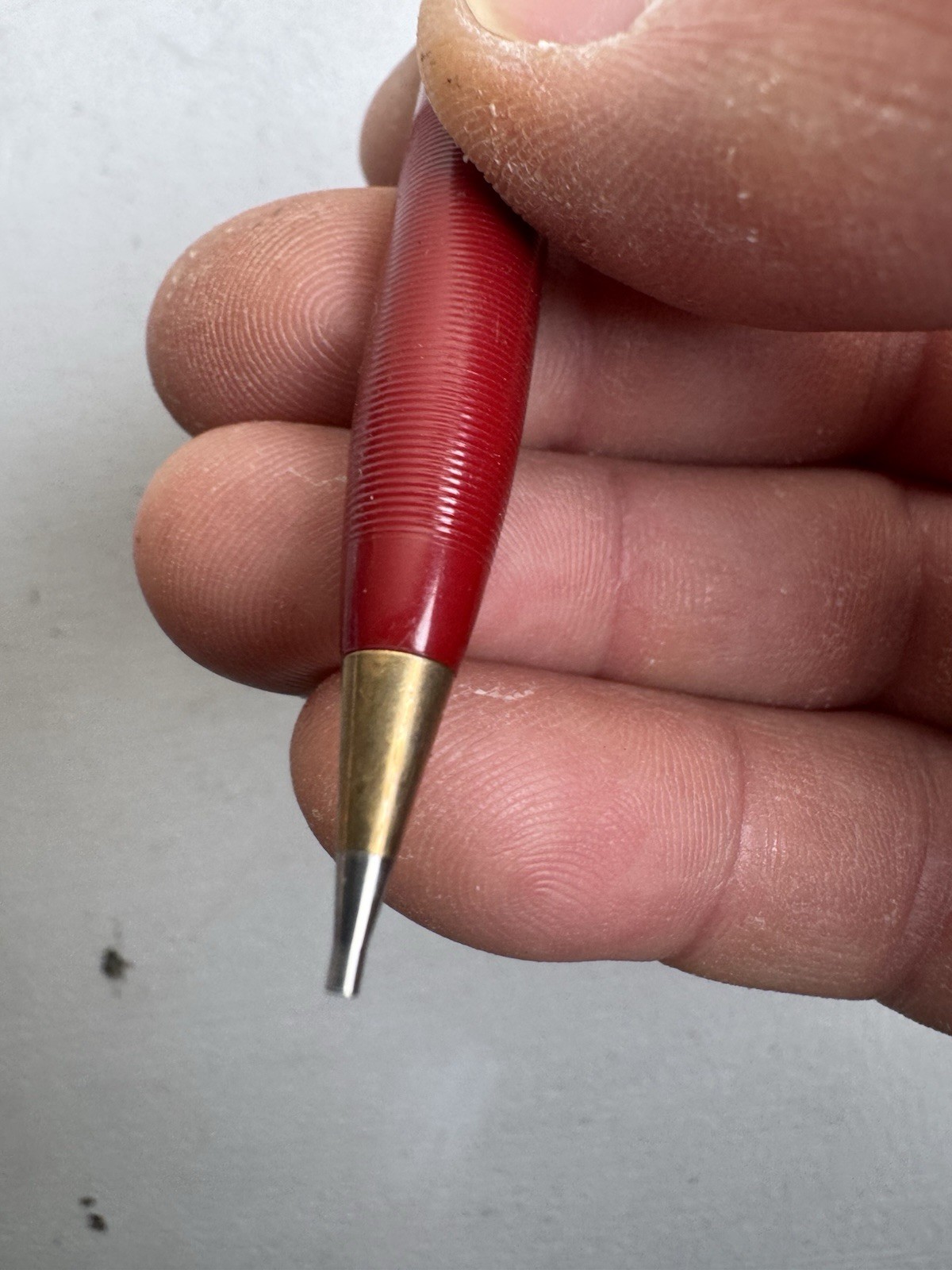 Vintage Sheaffer’s Mechanical Pencil Crimson Red & Pearl Marbled #150 USA Made