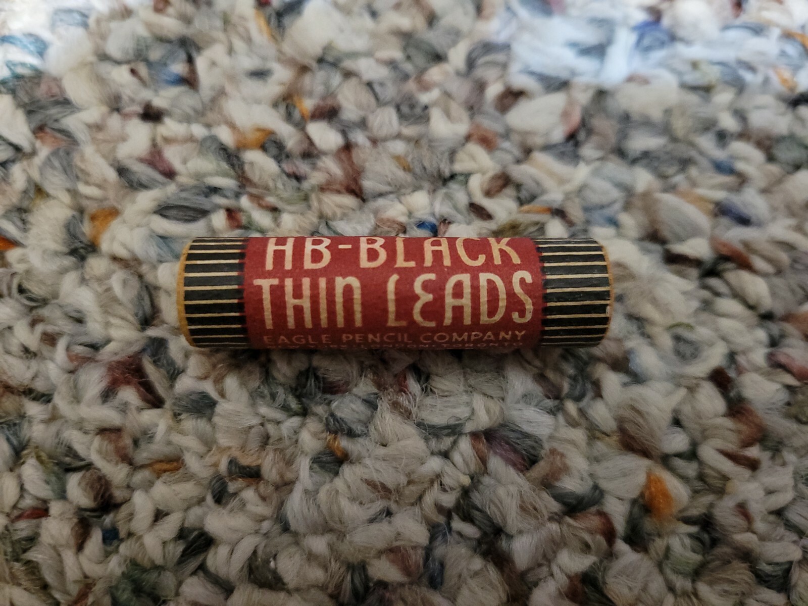 Vintage EAGLE Pencil Company HB BLACK NOS Wood Tube 18 piece Thin Lead USA