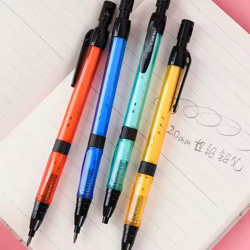 Four 2.0mm Lead Holder Mechanical Pencil Bundle Set, 18 Extra Leads & More