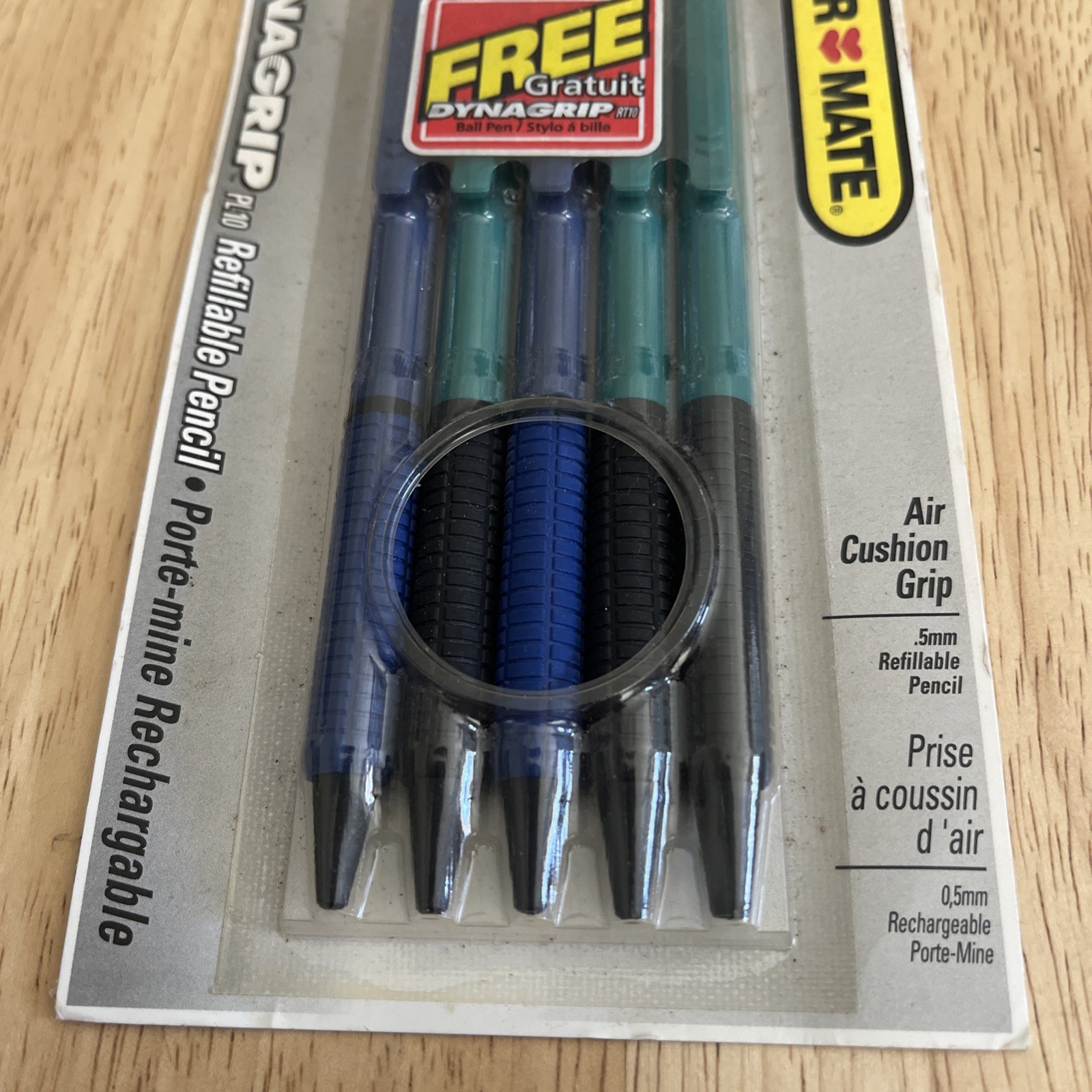 4 NEW Paper Mate Dynagrip Mechanical Pencil PL10 Air Cushion Grip Free Ball Pen