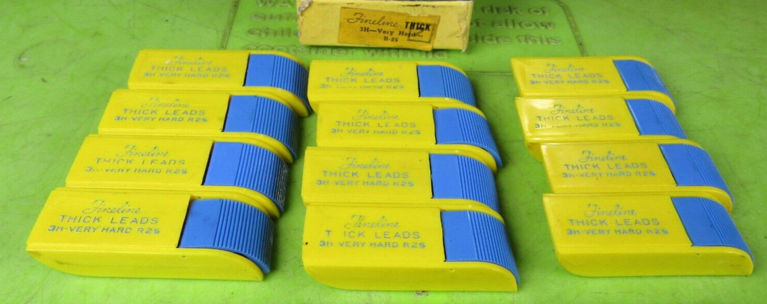 Fineline 3H Very Hard Thick R25 Mechanical Pencil Leads 12 Boxes of 25 ~ 300