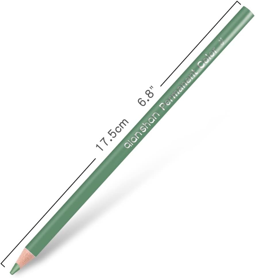 qianshan 12 Green Colored Pencils Oil Based Pre-sharpened 12 green pencils