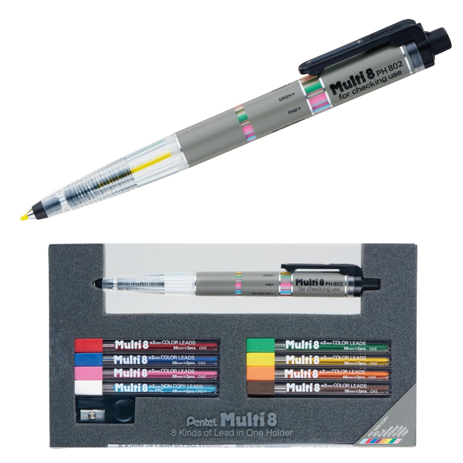 Multi 8 Lead Holder Set 8 Colors PH802ST Japan