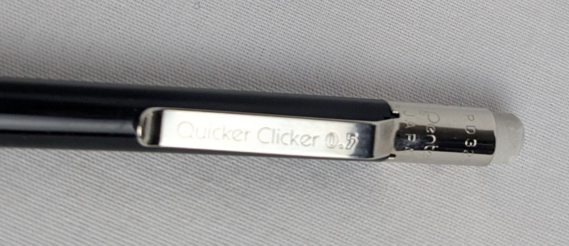 Vintage Pentel Quicker Clicker Junior PD325 Black Mechanical Pencil