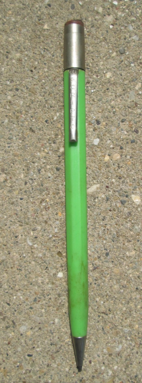 Vintage Scripto USA 029 Bright Light Green Mechanical Pencil for Parts or Repair
