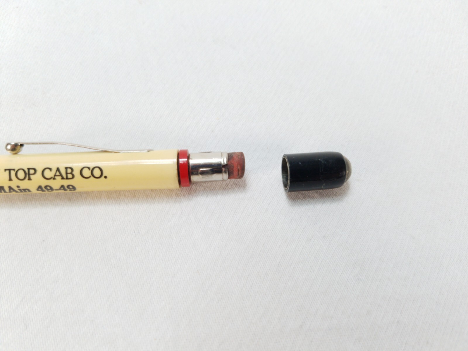 Redipoint Vintage Mechanical Twist Pencil Advertising Gray Top Cab Co. Tested