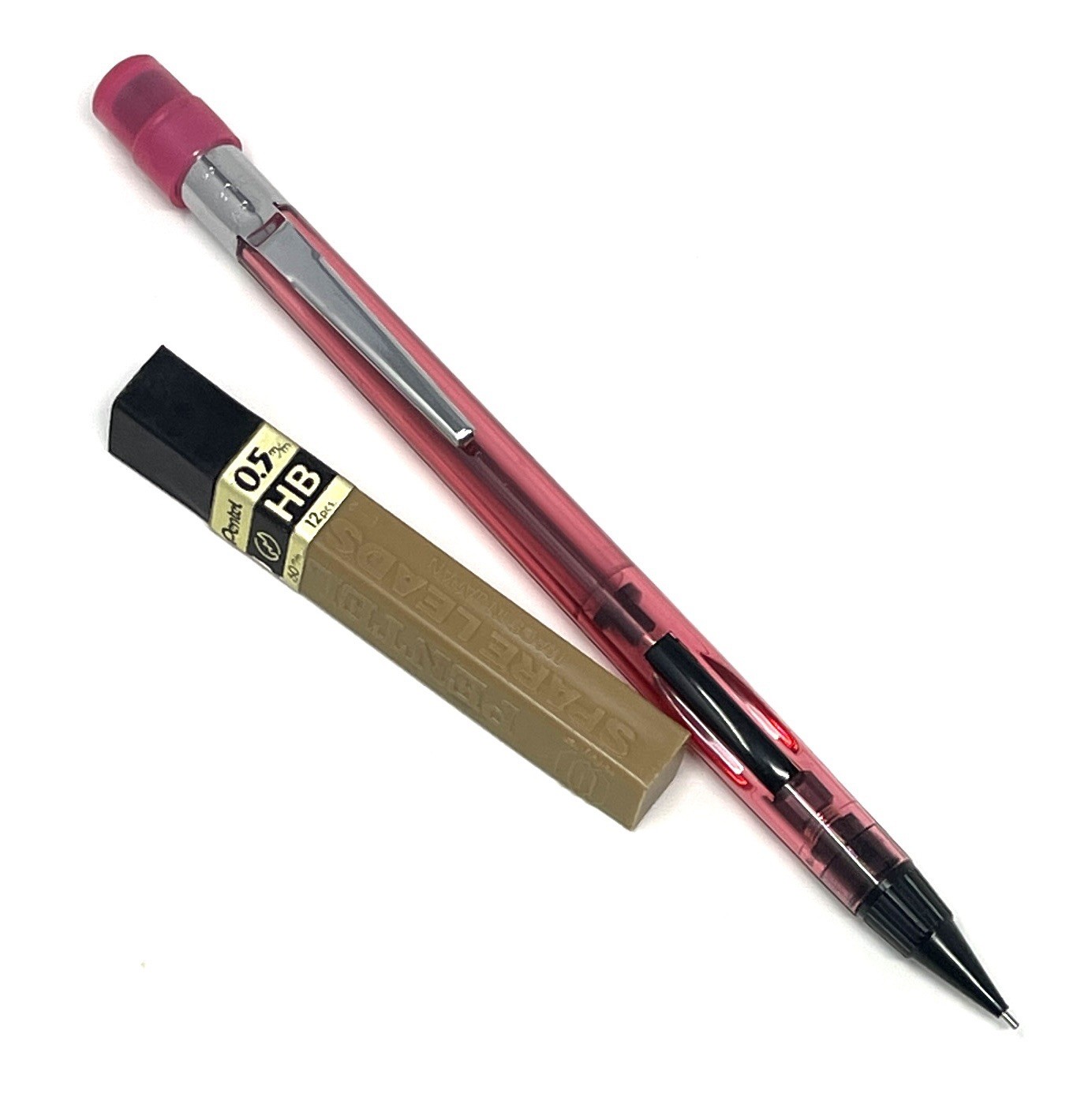 Pentel PD345 Mechanical Pencil 0.5mm Translucent Japan with Extra Lead