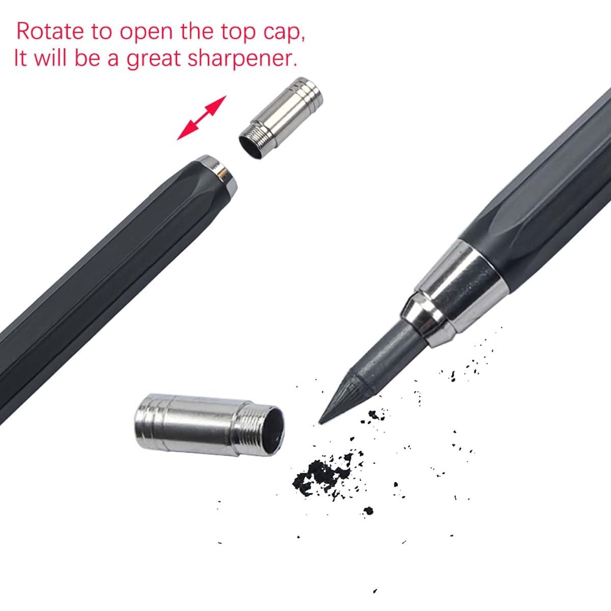 5.6mm Mechanical Pencil Lead Refills, 2B/4B/6B/8B Black & Mixed Color, 2 Boxe…