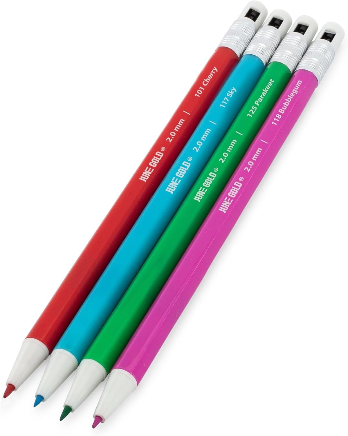 June Gold 36 Assorted Colored 2.0 mm Mechanical Pencils with 36 Unique Color Lea