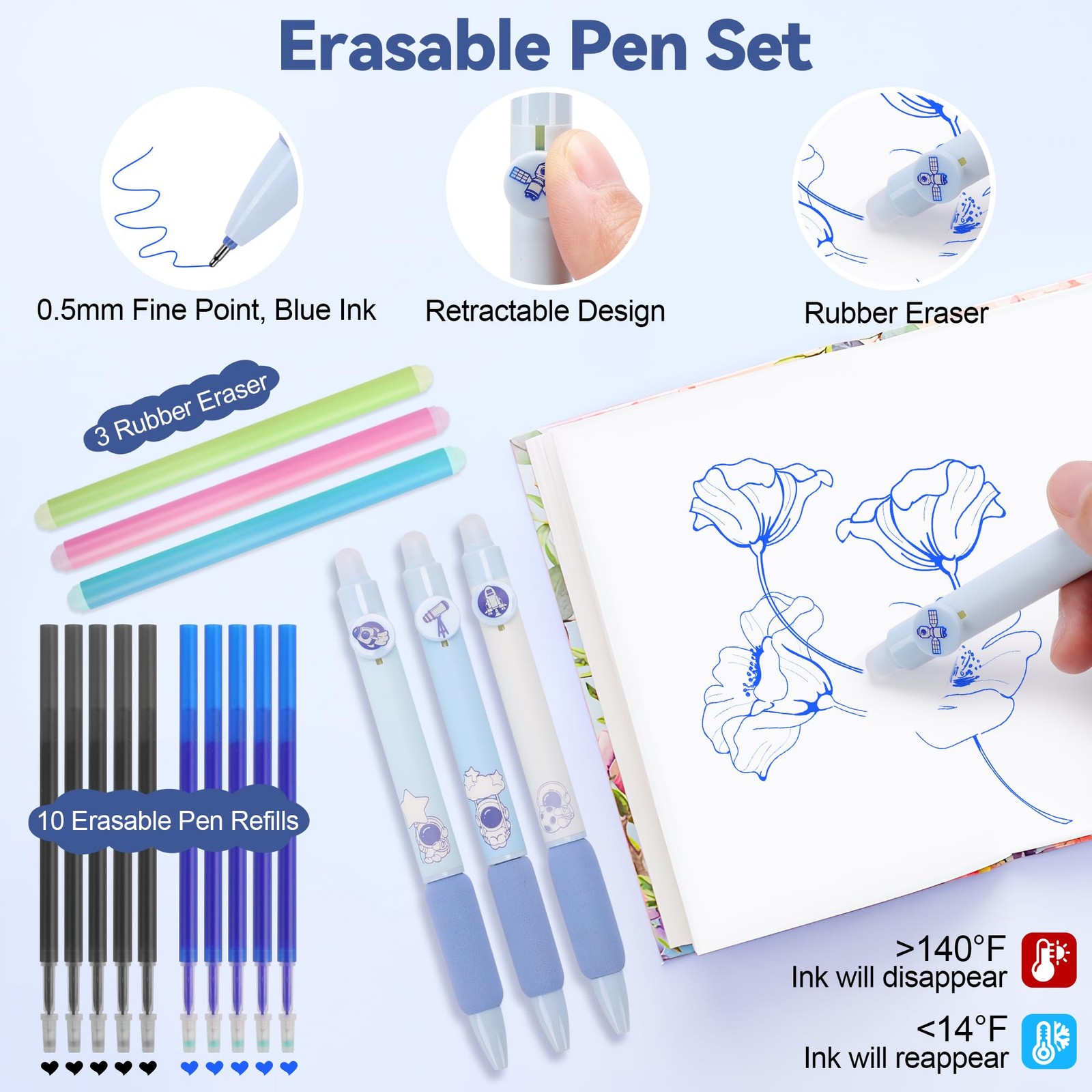 61 PCS Aesthetic School Supplies Set with Cute Pencil Case, Pastel No Bleed H…