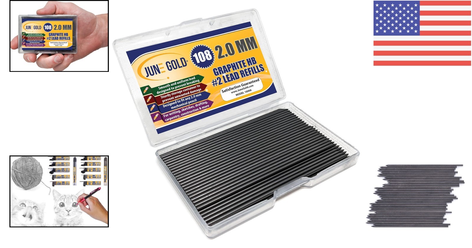 Extra Bold 2.0 mm Graphite Leads – 108 Count, Perfect for Drawing & Carpentry
