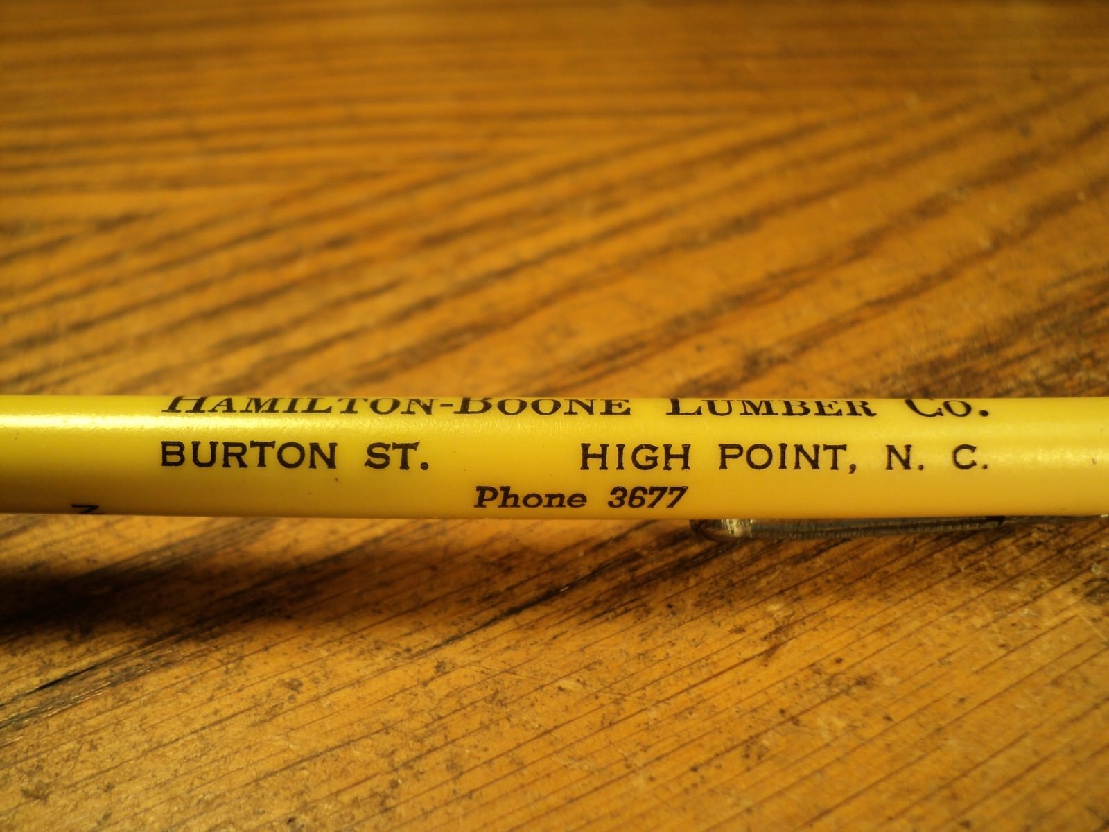 Vintage Mechanical Pencil Hamilton-Boone Lumber High Point NC Sample No. 486
