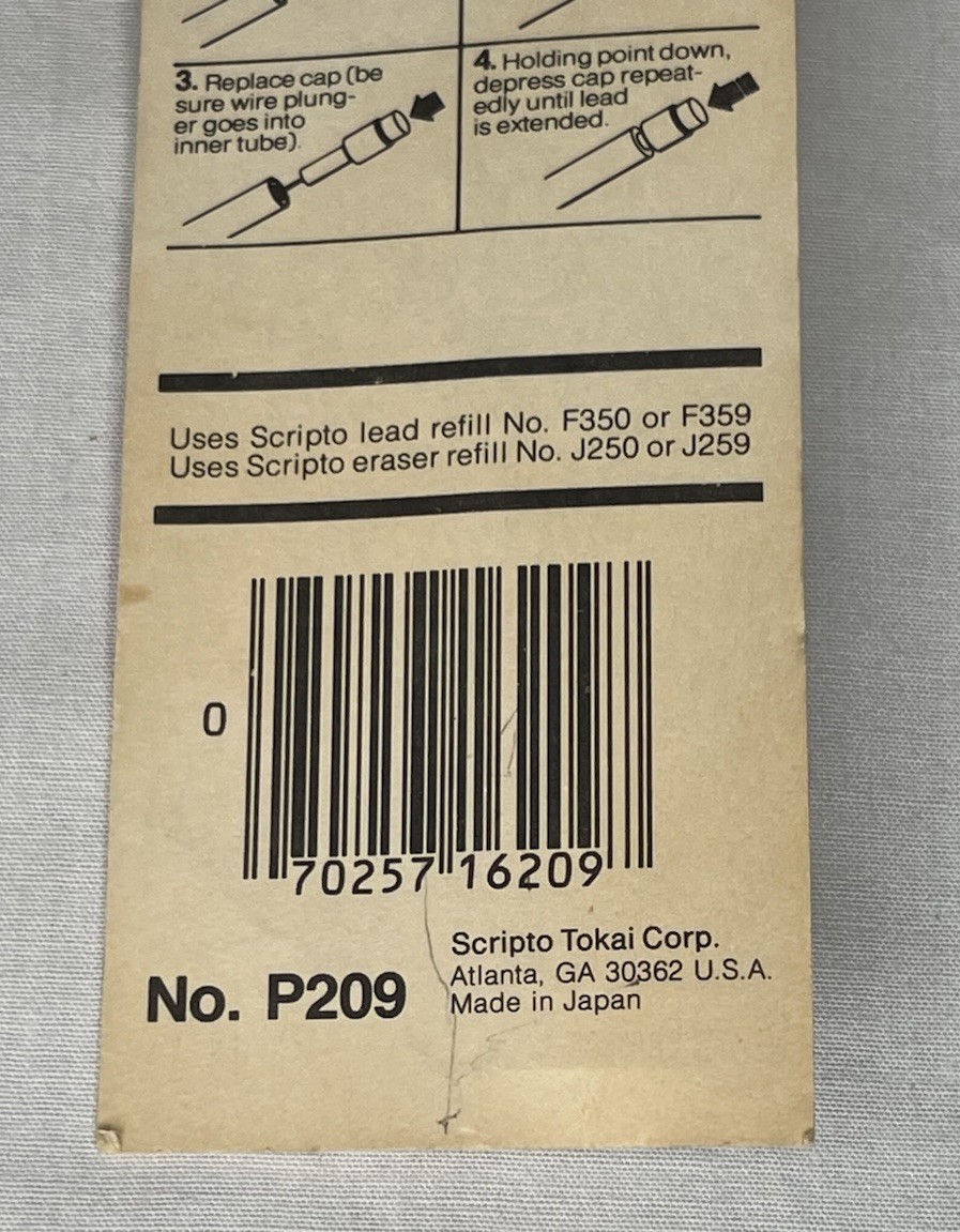 Scripto NOS Ultra Thin Lead Pencil 0.5MM P209 Japan Vintage Mechanical
