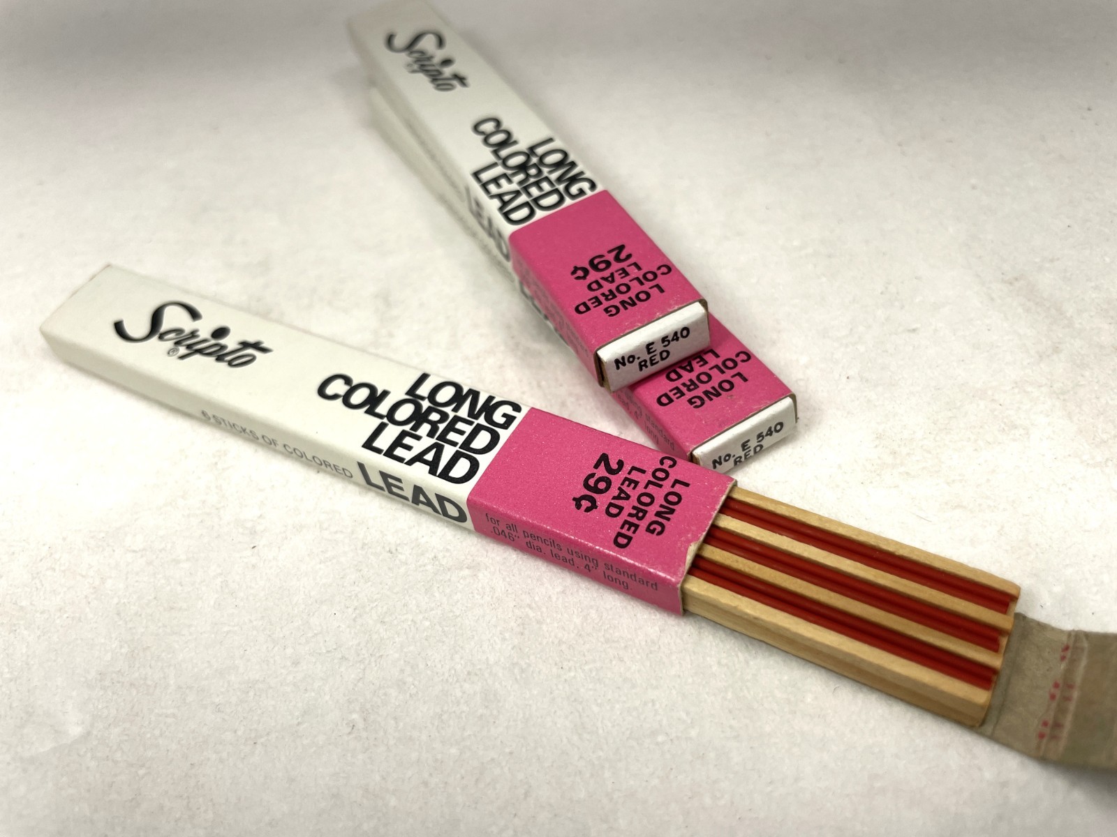 nos SCRIPTO Pencil Leads ~ RED ~ Standard 0.046 / 1.18mm ~ $5 ship/+Free