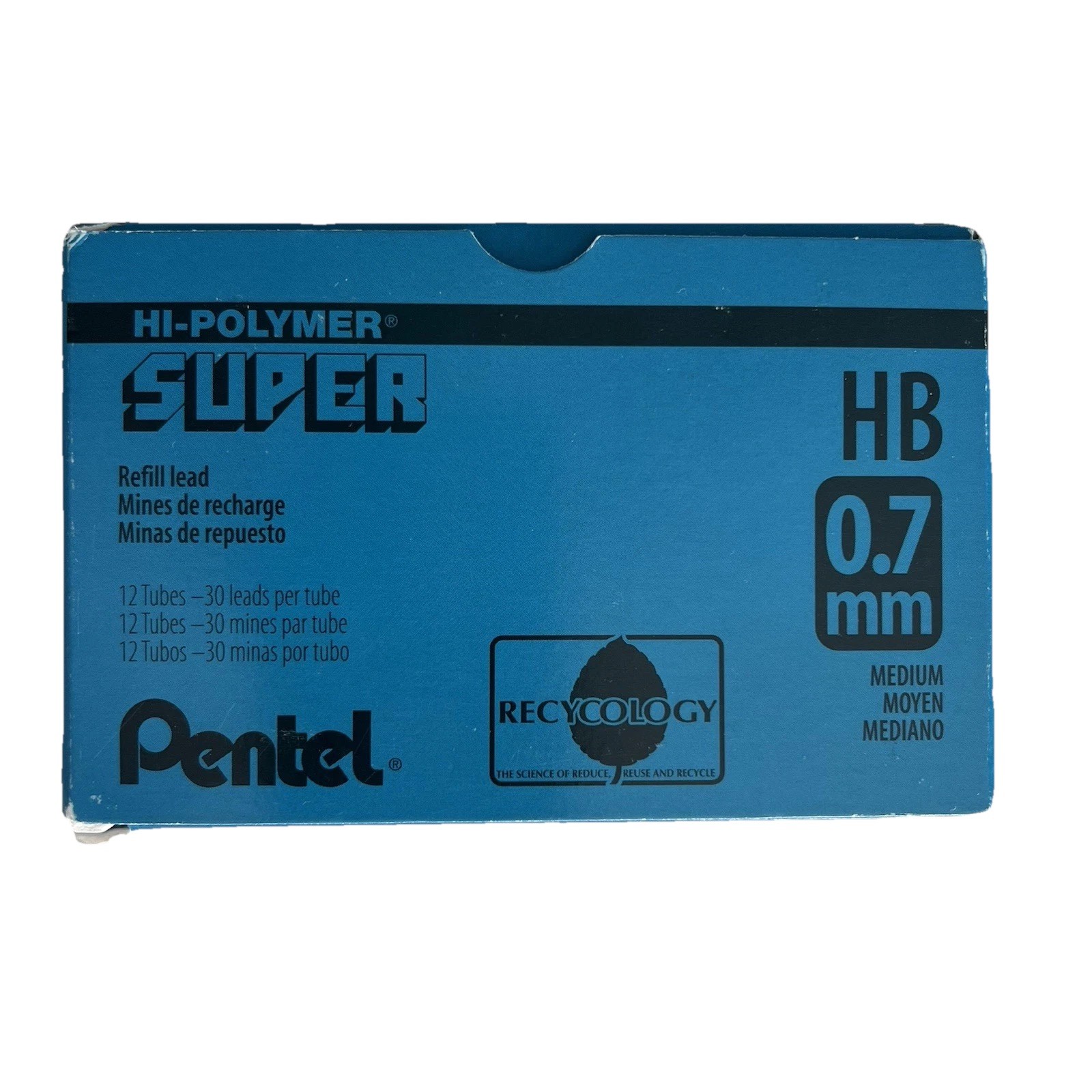 Super Hi-Polymer Lead Refills, (0.7mm), Medium, 360 Count (Pack of 1) HB Lead.