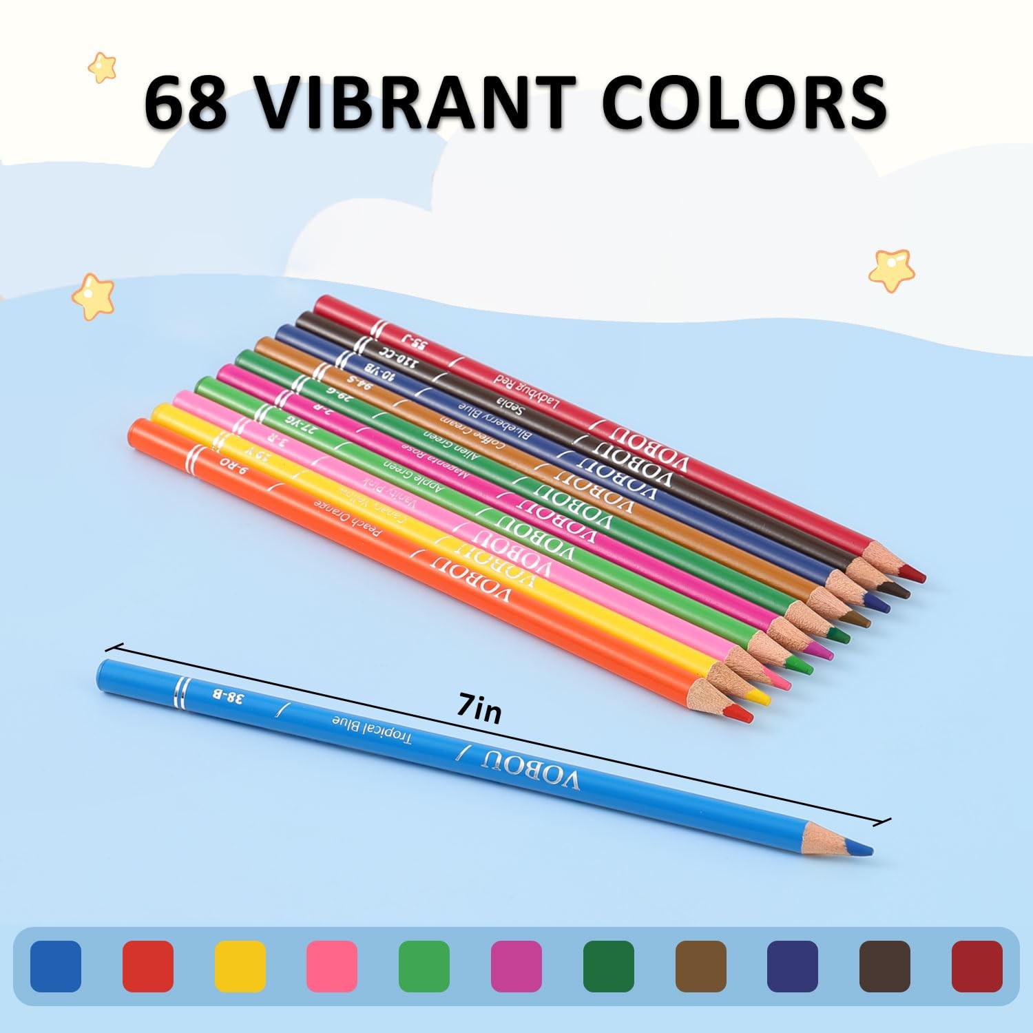 Vobou 72 Colors Artist Colored Pencils Set for 1 Count (Pack of 72), 72set