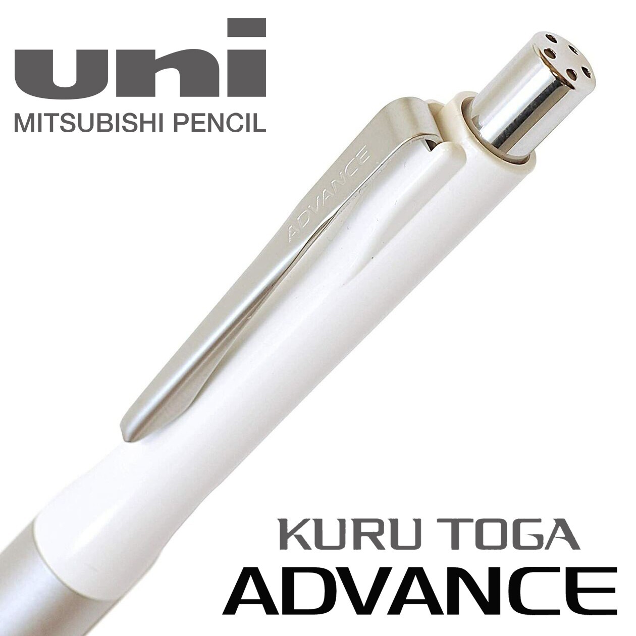 MItsubishi Uni-Ball KURU TOGA ADVANCE Mechanical Pencil (0.5mm) White Japan Made