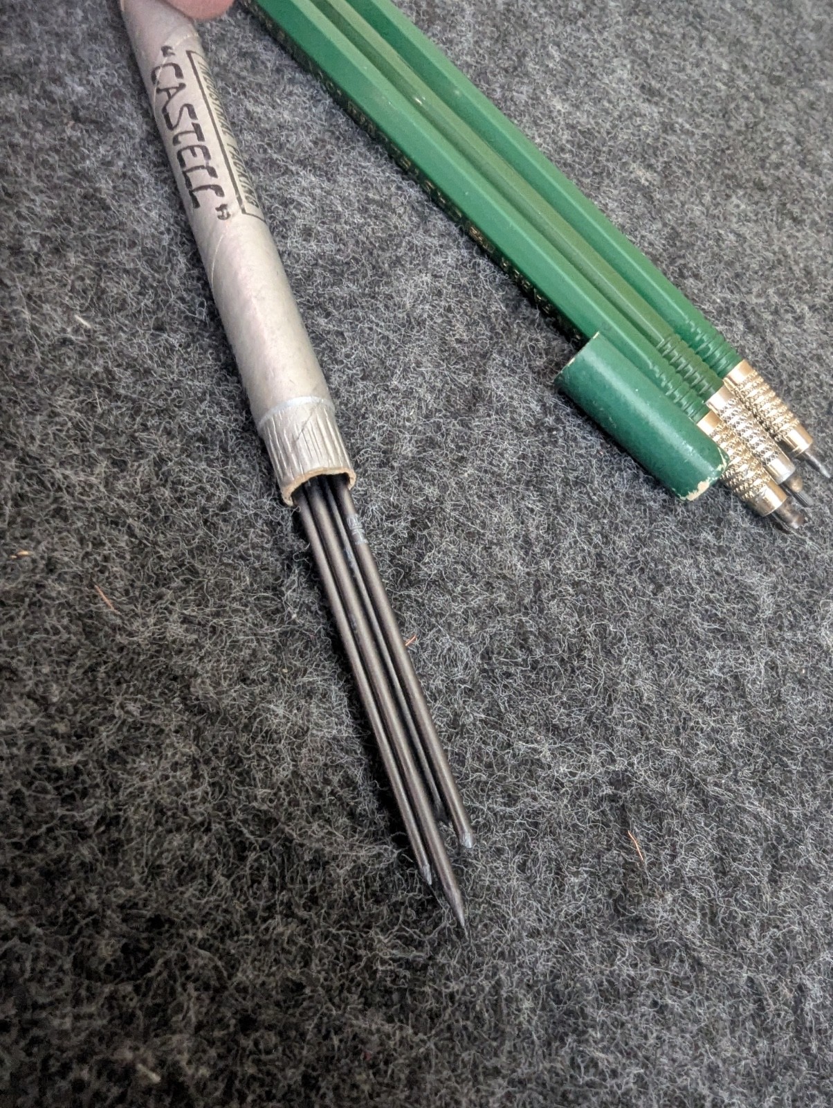 lot of 3 A. W. Faber-Castell 9400 Dark Green Locktite Mechanical Pencil JM