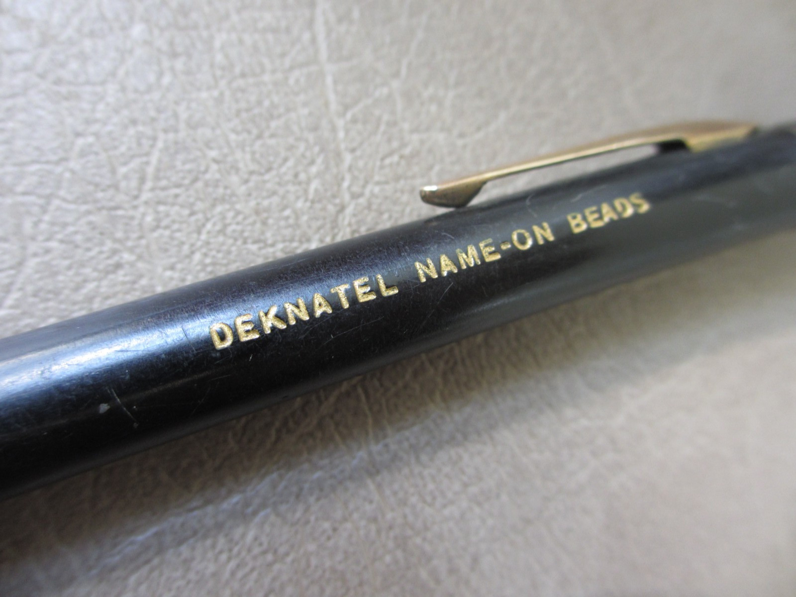 Vintage c1925 Deknatel Name-On Beads Original Baby ID Necklace Mechanical Pencil