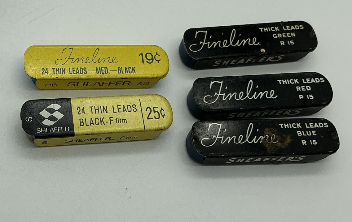 Lot of Sheaffer Fine Line Thick Lead,3 R15,s Green,Red,Blue, 2 Black-SHIPS FREE