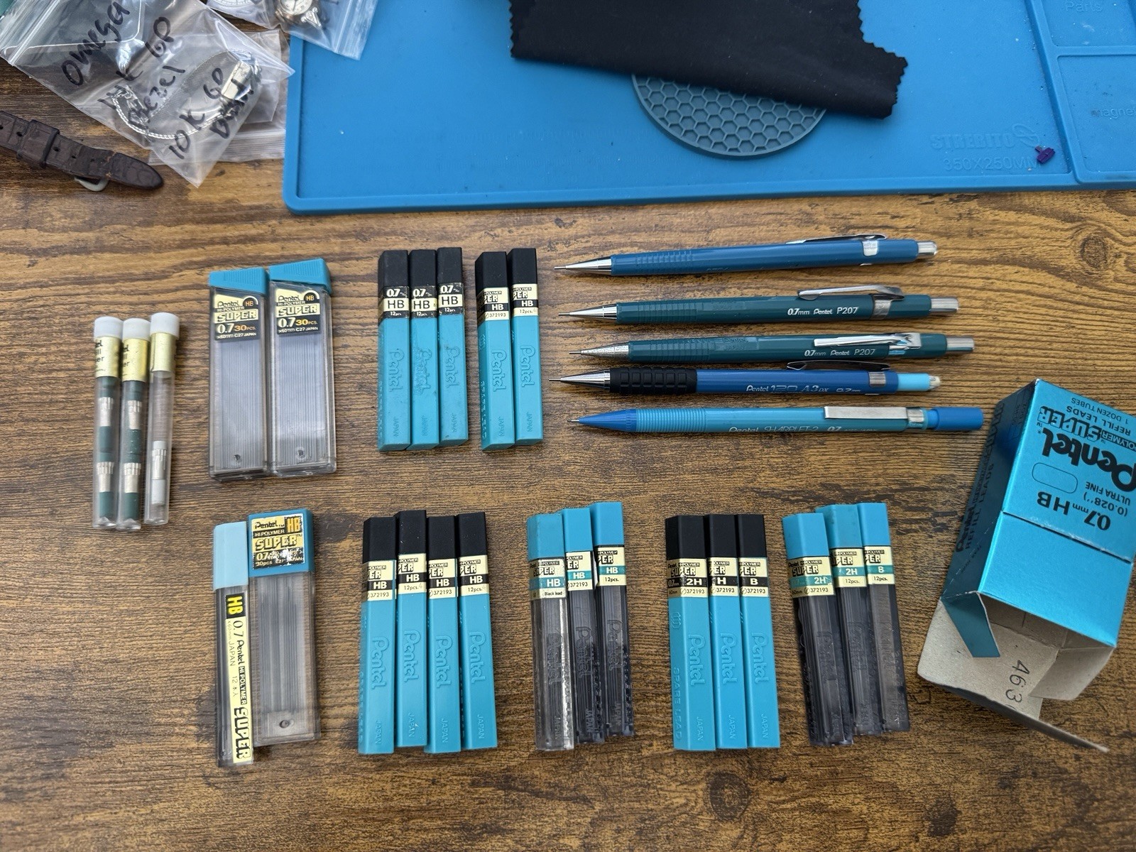 PENTEL Mechanical Pencil 0.7 mm Blue P207 A127 A3DX extra Lead & Erasers Refills