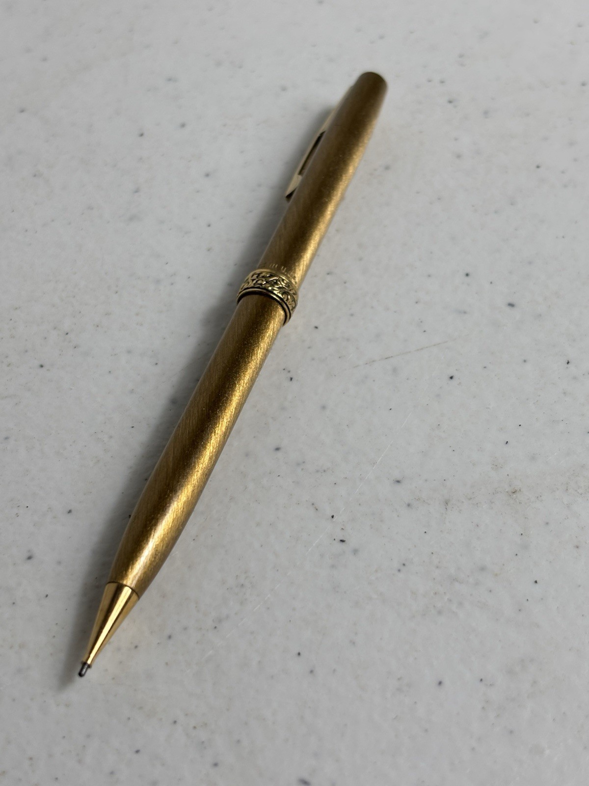 Vintage Scheaffer Mechanical Pencil Brushed Gold Rosette