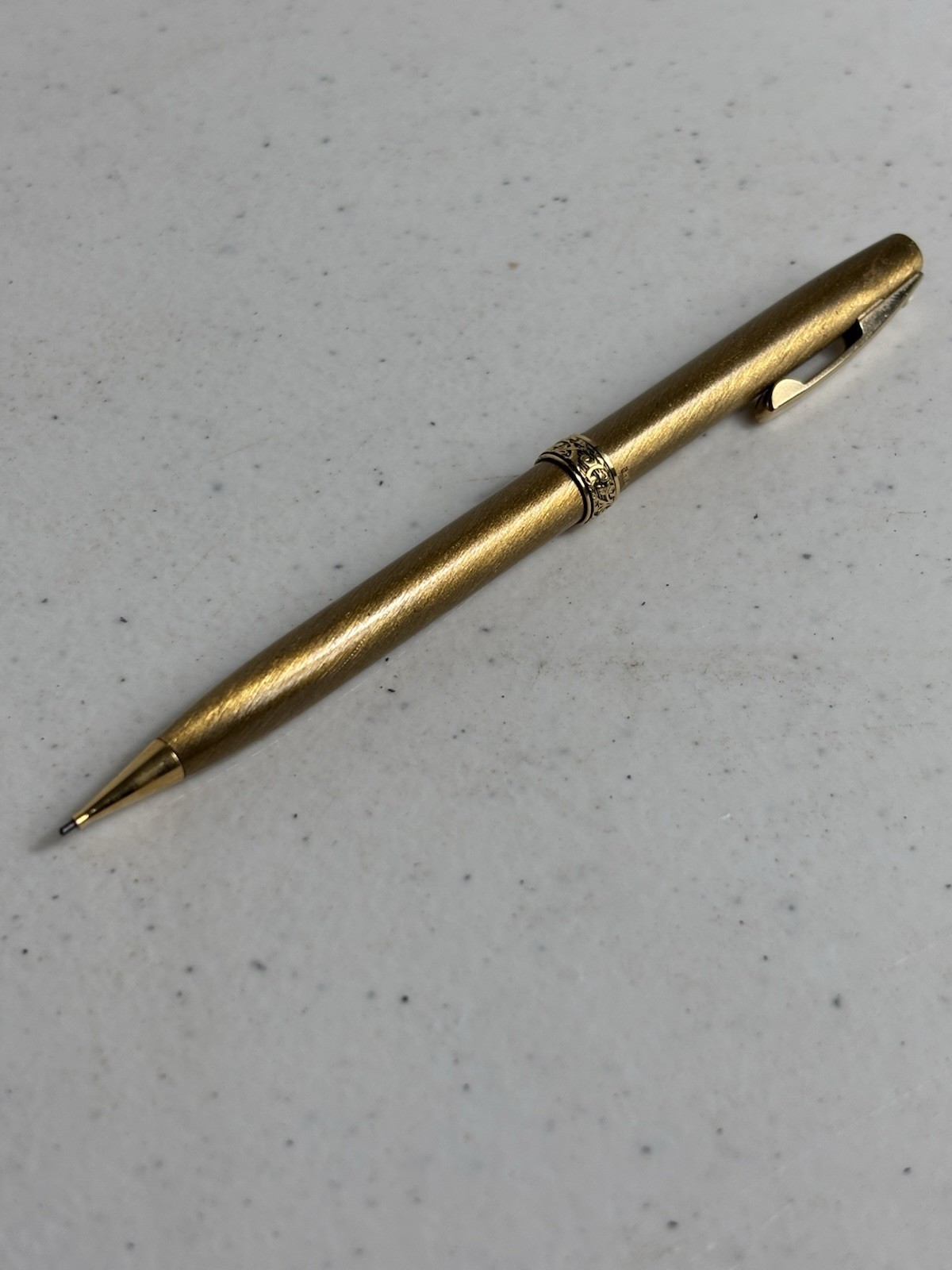 Vintage Scheaffer Mechanical Pencil Brushed Gold Rosette
