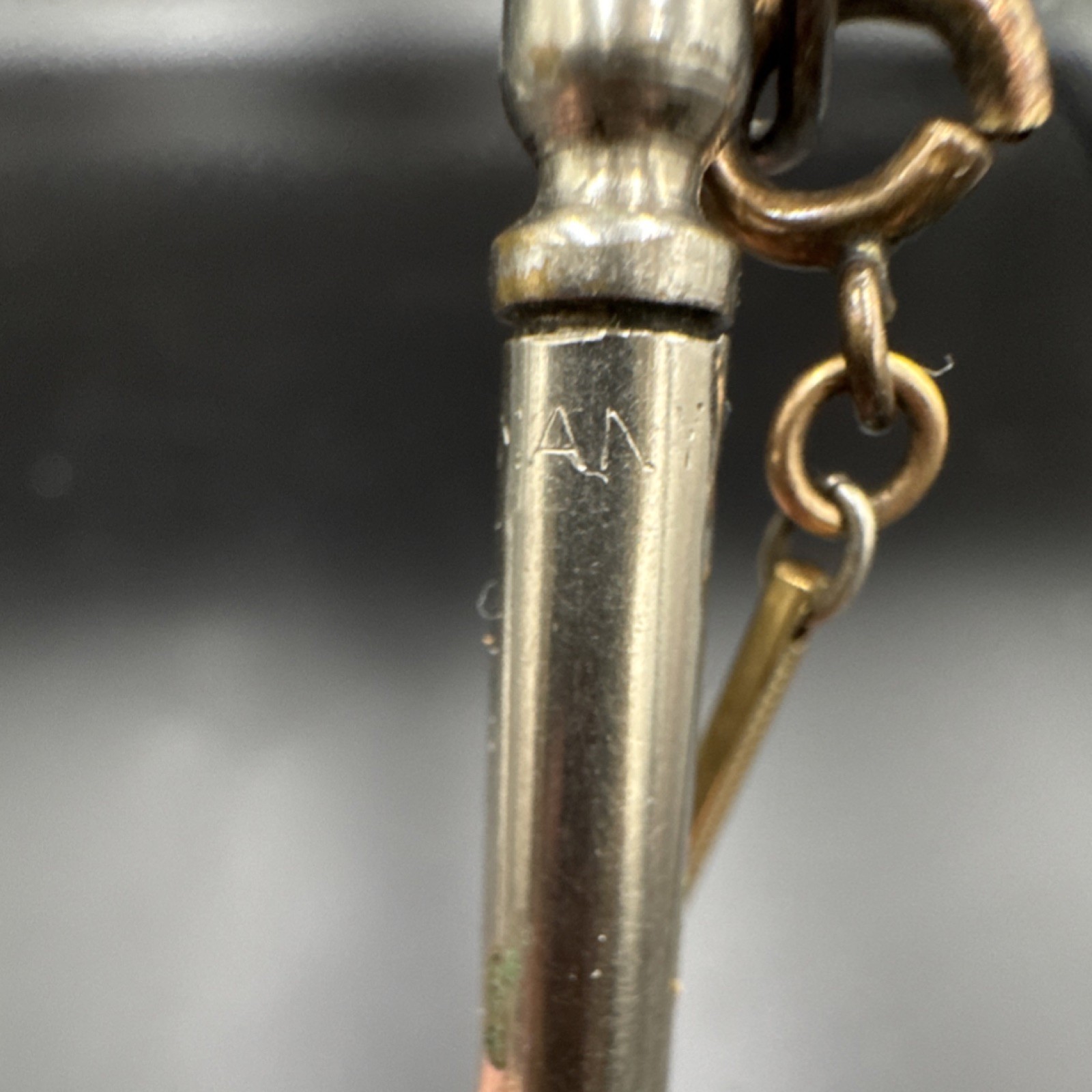 Vintage 1920s German Twist Mechanical Pencil attached to a Silver/Gold chain