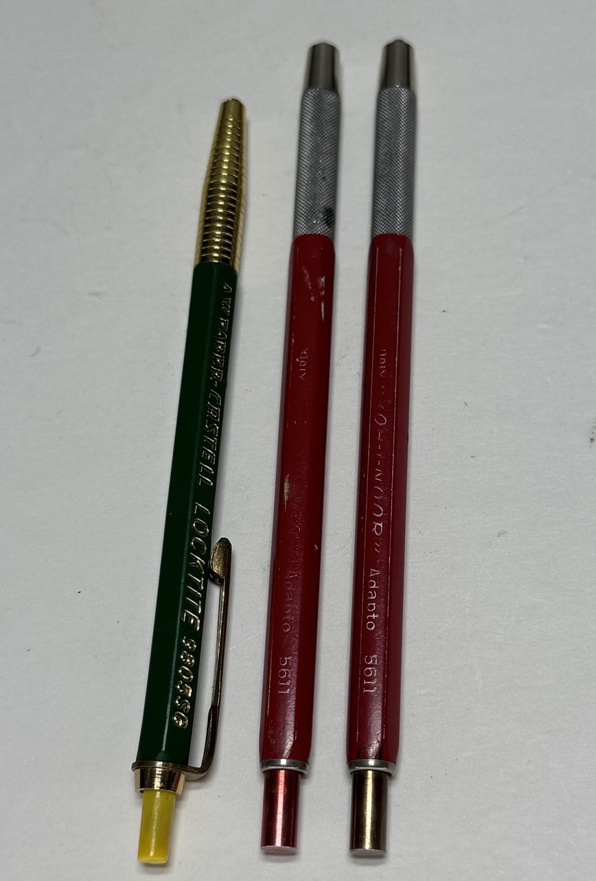 3 VTG Castell Locktite 9805SG & Kohinoor Adapto 5611 Leadholder Clutch Pen Lot