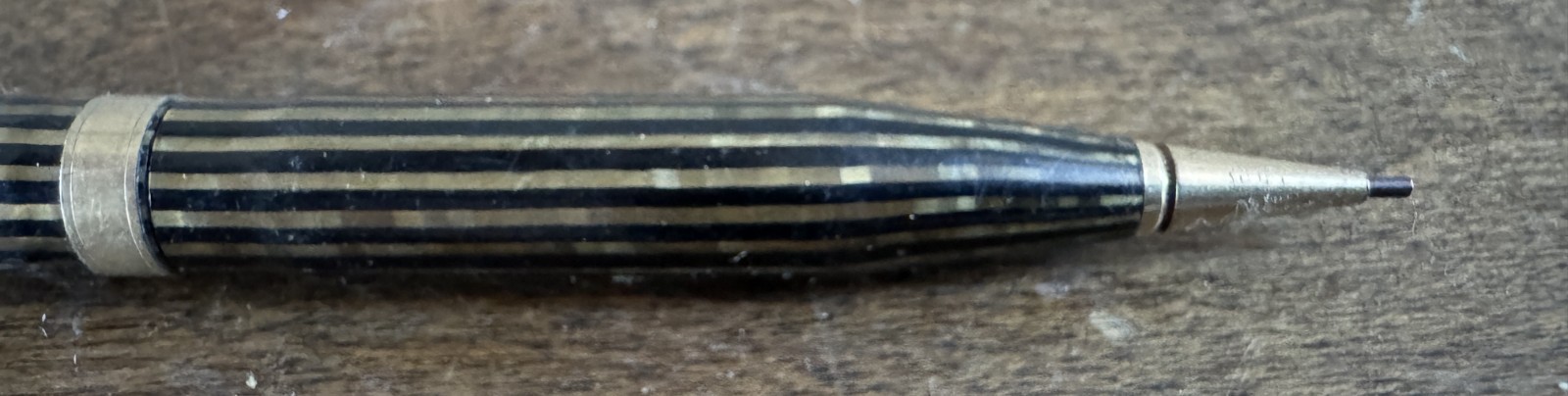 VINTAGE CONKLIN MECHANICAL PENCIL STRIPED TORTOISE SHELL BROWN WORKS