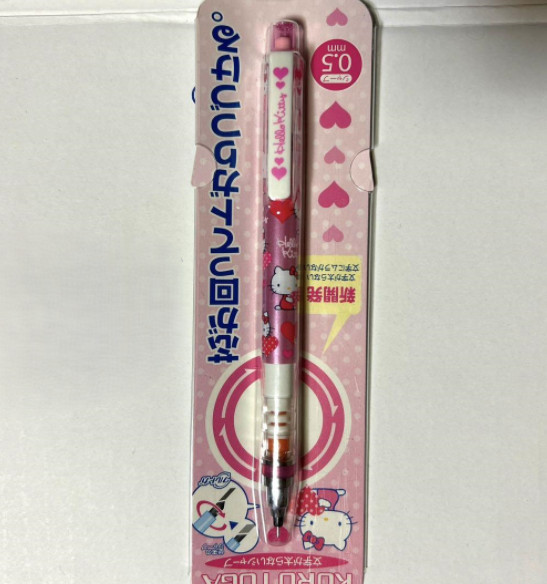 Unused Kurutoga Mechanical Pencil, Hello Kitty, Sanrio, Pink, 0.5mm From JAPAN◎
