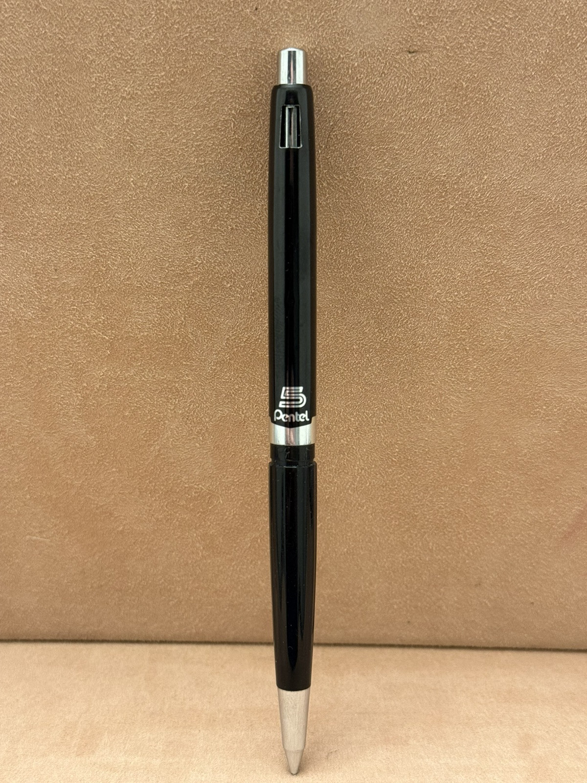 Pentel 5 Five Mechanical Pencil Black Chrome Clutch 0.5mm Lead Vintage *Read