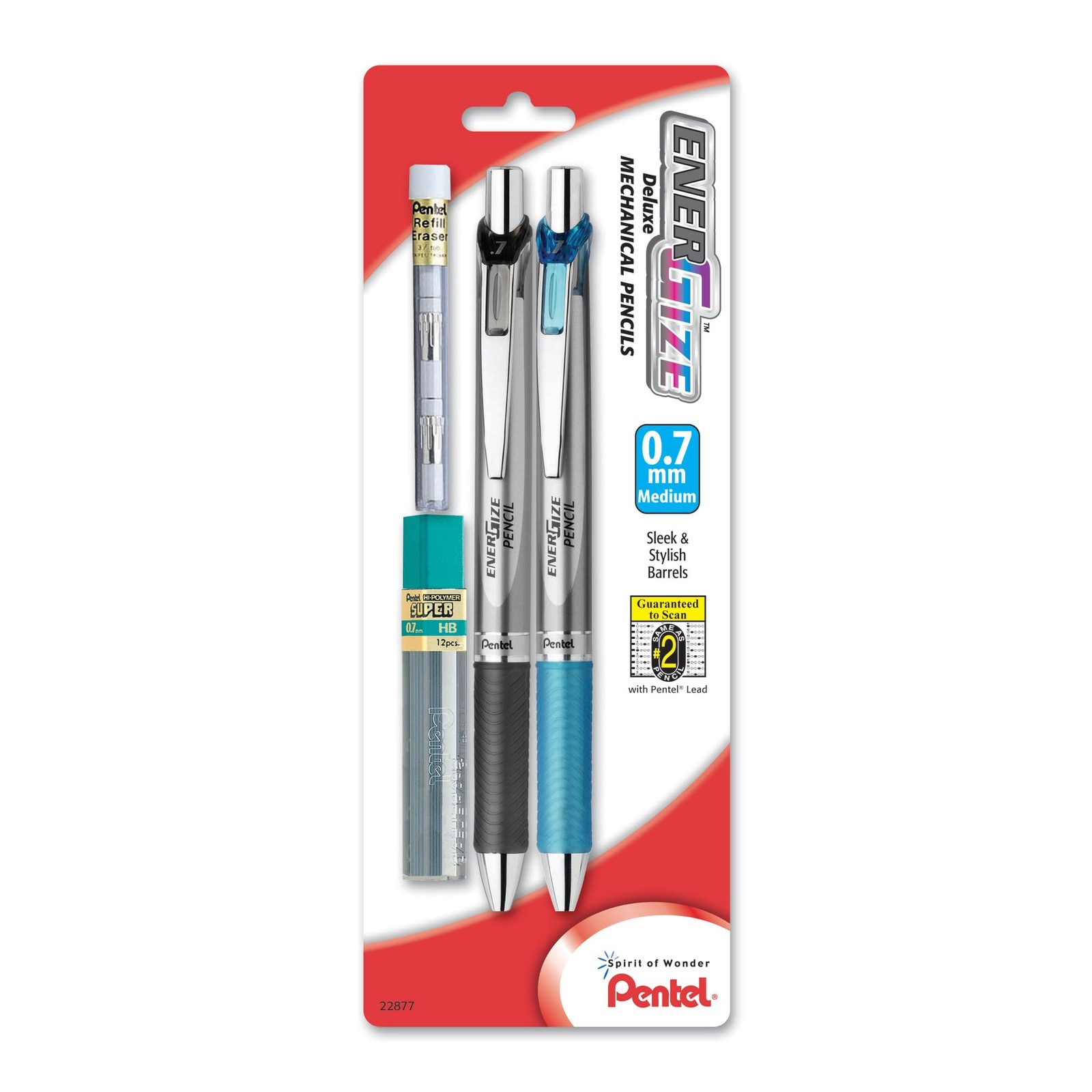 Pentel EnerGel Deluxe RTX 0.7mm Mechanical Pencil Pack of 25 Assorted Colors