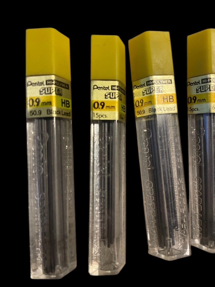 PENTEL Mechanical Pencil Lead Refills .0.9 7 Tubes Super High Polymer Drafting