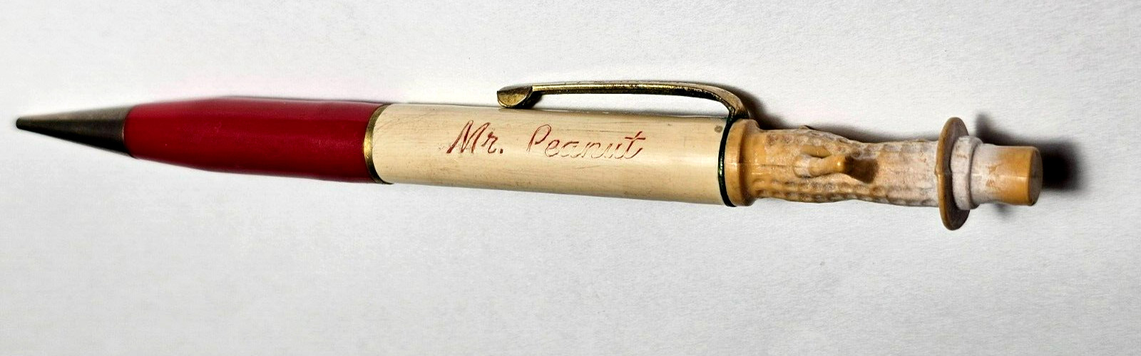 Vintage Planters Peanuts Advertising Mechanical Pencil Red & White
