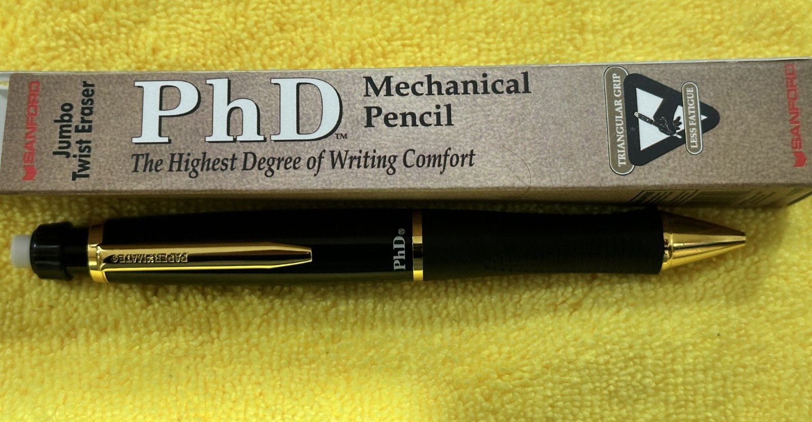 Paper Mate PhD Pencil .5mm Rare 18K Gold Plated Accents, NOS, Boxed