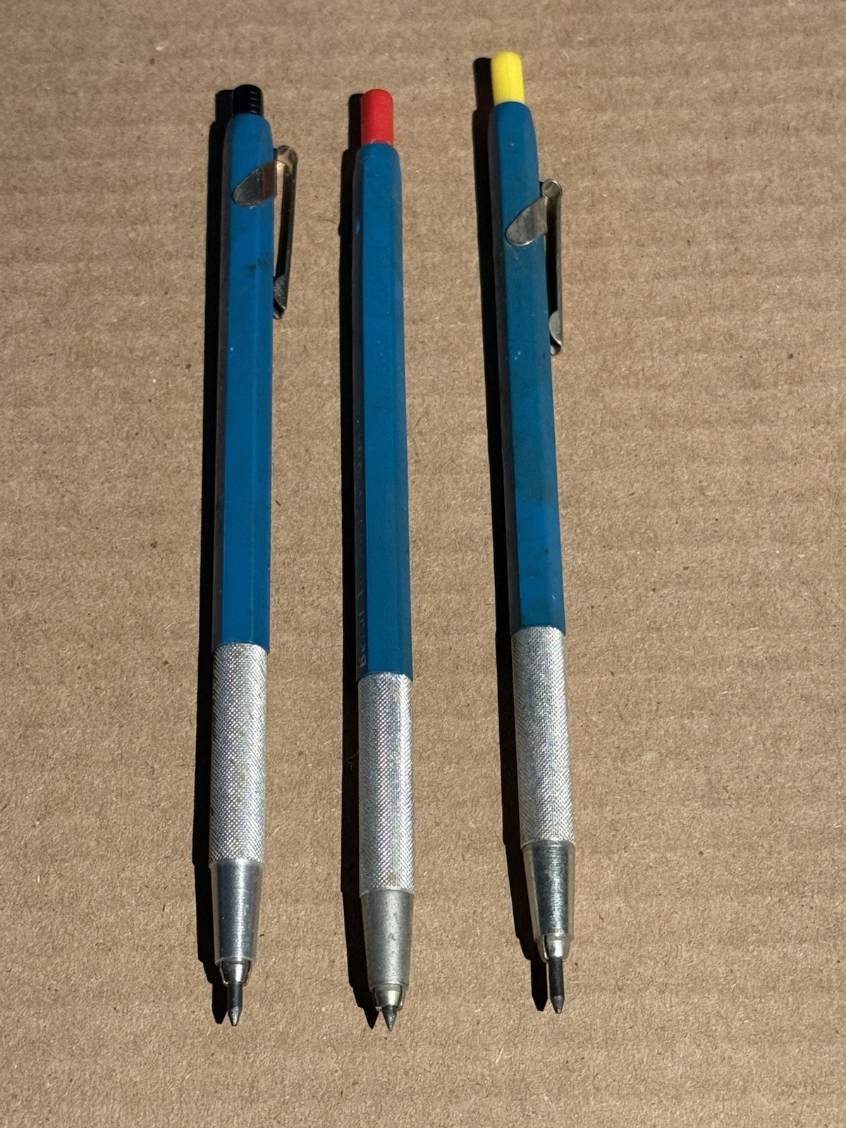 3 Vintage Berol Turquoise #10 Lead Holders Made in England