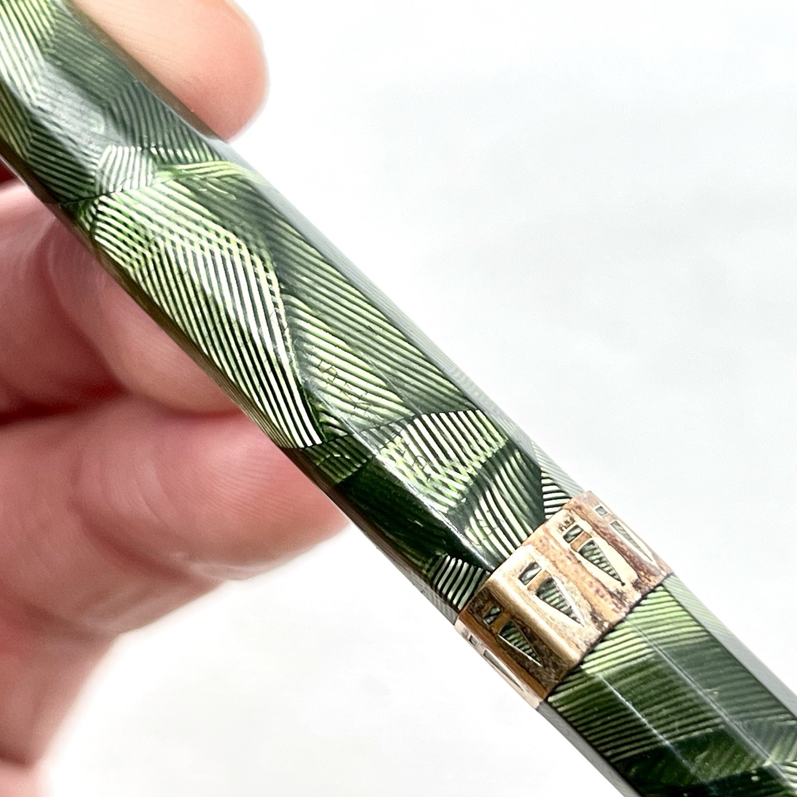 Eversharp Doric Green Shell Mechanical Pencil 5-1/4″ 1.1mm Inscribed PARTS AS IS