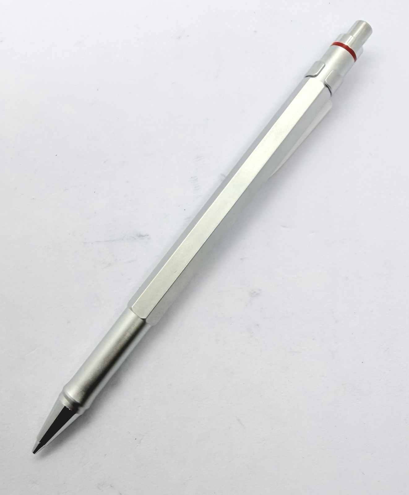 NOS Rotring newton Silver Mechanical Pencil 0.7 Double Push Retractable Germany