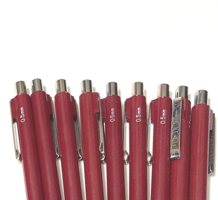 SKILCRAFT Mechanical Pencils Burgundy Red 0.5mm Metal Clip Vintage 9 Piece Set