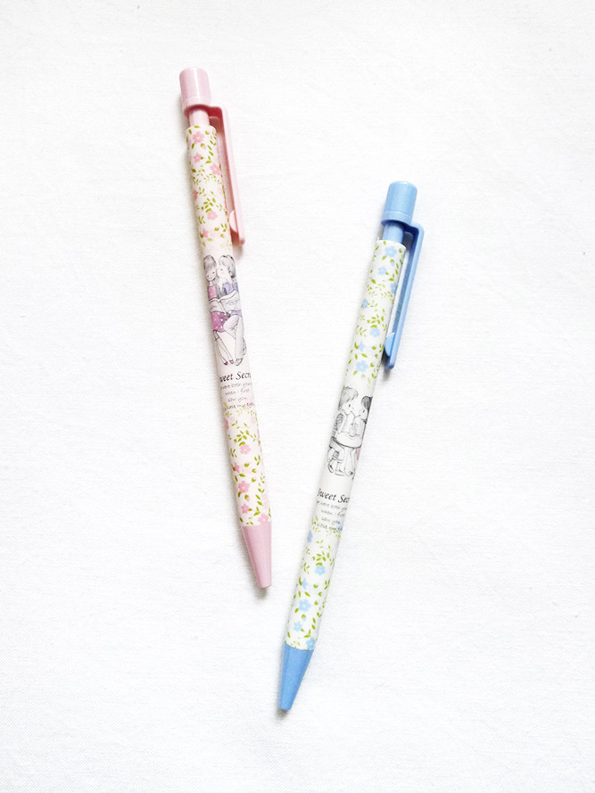 LOT 2 pc SET Floral Love SWEET SECRET 0.5 mm .5 mm Eraser Lead Pencil/Pencils