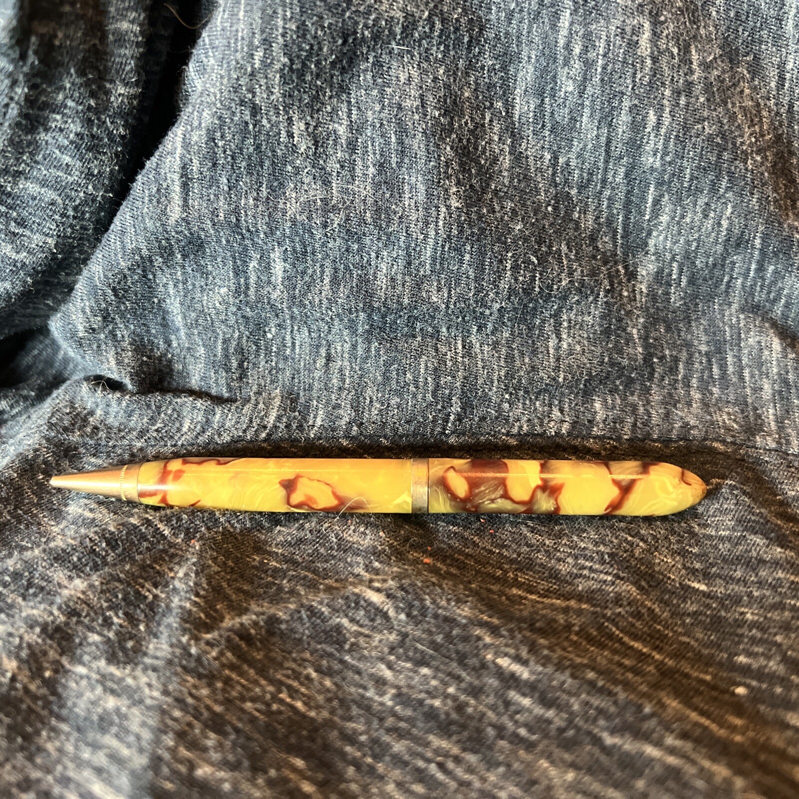 Remington Pen Co Marbled Burgundy Carmel Pin Or Pencil Pen Shell Only No Insides