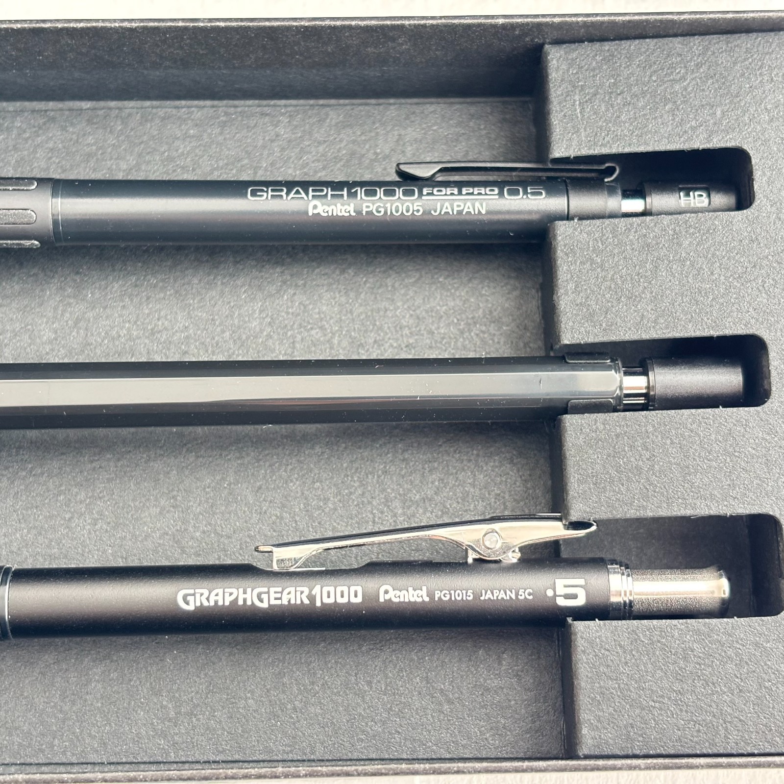 Pentel 60th Anniversary Limited Set of 3 Black Graph1000/GraphGear Exclusive